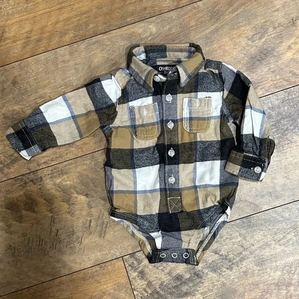 OSHKOSH Flannel Bodysuit and CARTERS Jacket Bundle, Size 6M